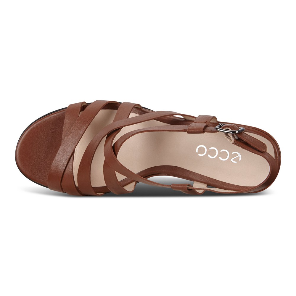 Womens Sandals - ECCO Shape 35 Wedge - Brown - 4207HDQSU